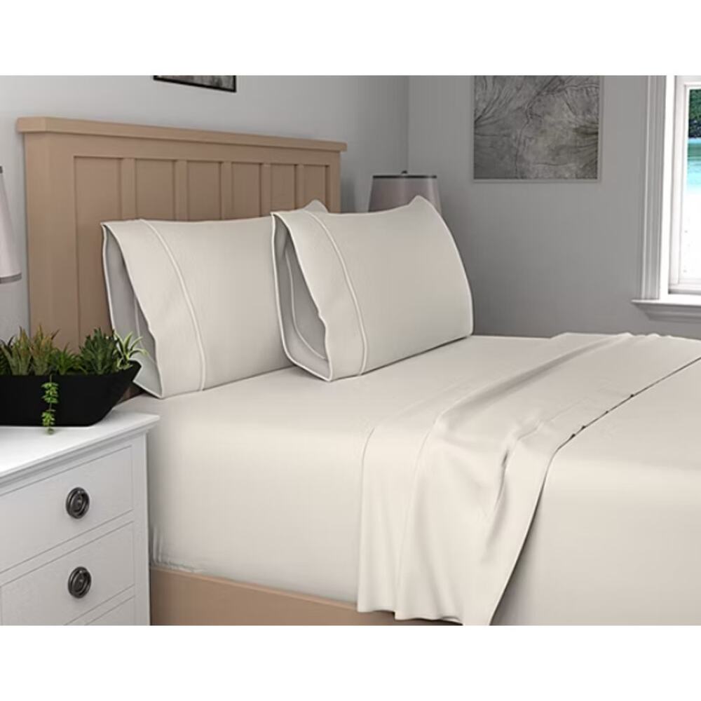 Purity Home Organic Cotton 300 Thread Count Eco-Friendly Sheet Set  Queen Size